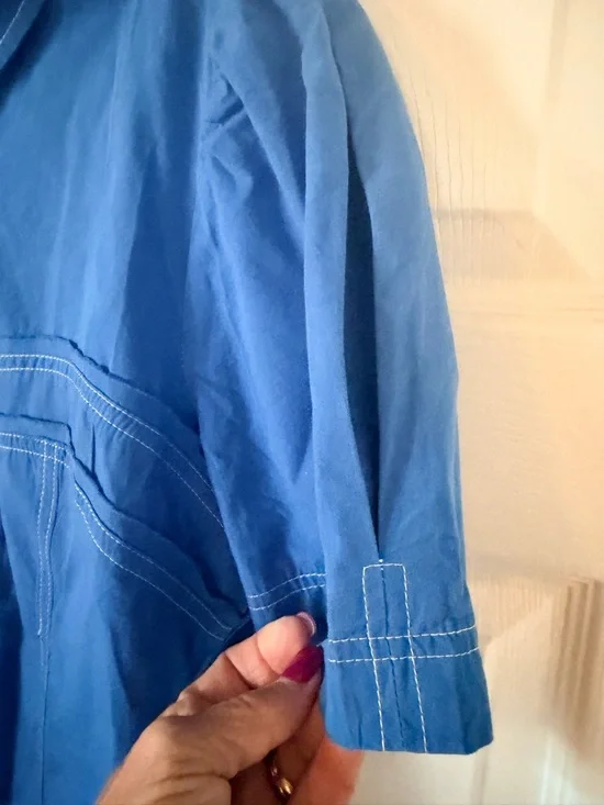 Umgee Royal Blue Pom-Trim Blouse - Picture 4 of 5